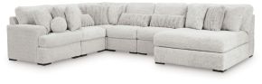 Signature Design by Ashley® PC59106S3 Cuddle Plush - 6-Piece Sectional With Armless Chaise And LAF Corner Chair - Arctic