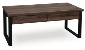Ashley Furniture T318-1 Ashley Furniture T318-1 Wickman Falls - Rectangular Cocktail Table - Dark Brown