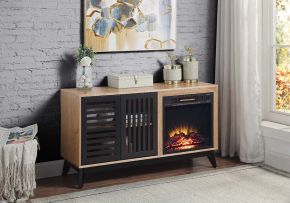 ACME AC00849 Gamaliel - Fireplace - Oak & Espresso Finish - 26"