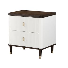 ACME BD02028 Carena - Nightstand With USB - White & Brown