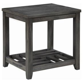 CoasterEssence 722287 Cliffview - 1-Shelf Square Wood Side End Table - Gray