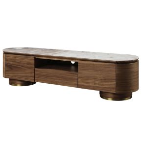 ACME LV03158 Willene - TV Stand With Ceramic Top - Ceramic Top & Walnut
