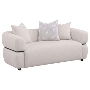 Coaster Fine Furniture 508962 Jeanette - 73" Fabric Upholstered Round Arm Loveseat - Beige