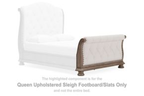 Signature Design by Ashley® B944-54 Ardenfield - Queen Upholstered Sleigh Footboard/Slats - Light Brown