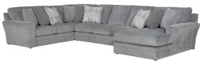 Jackson 2477/30/62/76-28 Glacier - 3 Piece Sectional With RSF Chaise, Comfort Coil Seating And 9 Included Accent Pillows - Shark