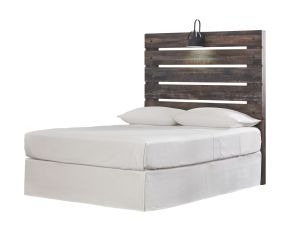 Signature Design by Ashley® B211/87/B100-21 Drystan - Full Panel Headboard with Bolt on Bed Frame - Brown / Beige