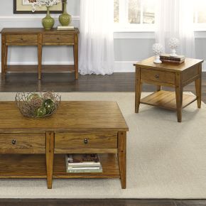 Liberty Furniture 110-OT-3PCS Lake House - 3 Piece Table Set (1 Cocktail 2 End Tables) - Light Brown