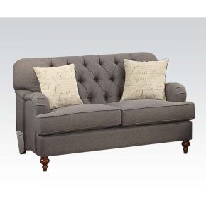 ACME 53691 Alianza - Loveseat With 2 Pillows - Dark Gray Fabric