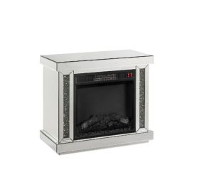 ACME 90864 Noralie - Fireplace - Mirrored & Faux Diamonds