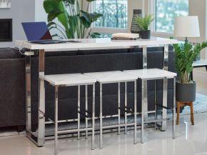 CoasterEveryday 182253 Marmot - 4 Piece Rectangular Counter Height Table Set - Chrome