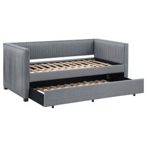 CoasterEssence 300554 Brodie - Upholstered Twin Daybed With Trundle - Gray