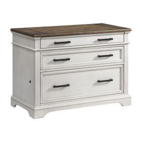 Intercon DK-HO-4230LF-RFO-C Drake - Lateral File Cabinet - Rustic White / French Oak