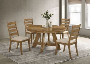 Coaster Fine Furniture 109150-S5 Danvers - 5 Piece Dining Table Set - Brown Oak And Beige