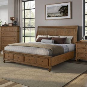 Liberty Furniture 104-BR-QSB Twin Lakes - Queen Storage Bed - Chestnut