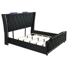 Coaster Fine Furniture 223161KE Lorient - Eastern King LED Upholstered Bed - Black