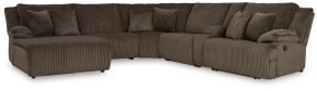 Signature Design by Ashley® 92705S2 Top Tier - 6-Piece Reclining Sectional With Laf Press Back Chaise - Chocolate