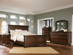 Millennium® by Ashley B697/31/36/46/58/56/94 Porter - 6 Pc. - Dresser, Mirror, Chest, California King Panel Bed - Rustic Brown