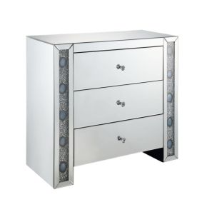 ACME 90322 Sonia - Console Cabinet - Mirrored & Faux Agate