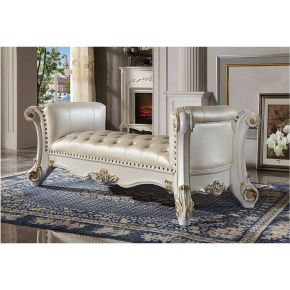 ACME BD01522 ACME BD01522 Vendome - Bench - Pearl Synthetic Leather & Antique Pearl