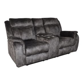 New Classic U456-25P1-SGY Park City - Console Loveseat With Power Footrest - Slate