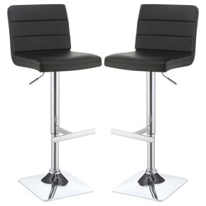 CoasterEveryday 120695 Bianca - Upholstered Adjustable Bar Stool (Set of 2) - Black