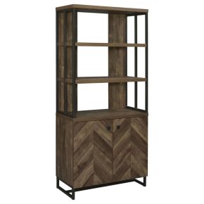 CoasterEveryday 882093 Millbrook - 2 Door Storage Bookshelf - Rustic Oak