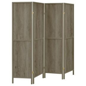 CoasterEveryday 961415 Deepika - 4-Panel Room Divider Folding Screen - Gray Driftwood