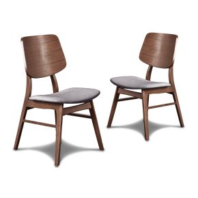 New Classic D1651-20-GRY New Classic D1651-20-GRY Oscar - Chair With Cushion (Set of 2) - Walnut / Dark Gray