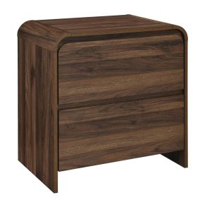 New Classic T3518W-22 Mara - Two Drawer End Table / Bedside Table - Walnut