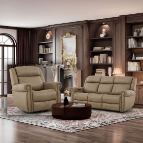 Liberty Furniture 7029TP-UPH-SOREC Carlton - Sofa & Recliner - Taupe