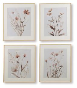 Signature Design by Ashley® A8000469 Chettings - Wall Art Set (Set of 4) - Beige / Gray / Blush
