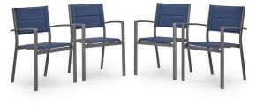 Signature Design by Ashley® PCP326-601A Rocky Creek - Sling Arm Chair (Set of 4) - Blue / Gray