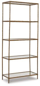 Signature Design by Ashley® A4000441 Ryandale - Bookcase - Antique Brass Finish