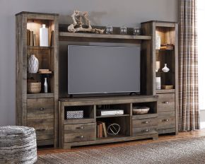 Signature Design by Ashley® W446/68/24(2)/27 Trinell - 4 Pc. - Entertainment Center - 63" TV Stand - Brown