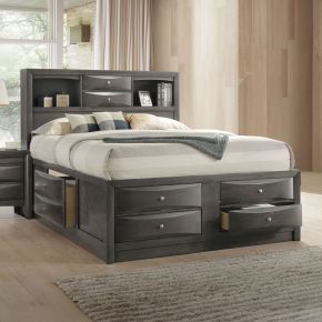 ACME 22696EK ACME 22696EK Ireland - Eastern King Bed With Storage - Gray Oak