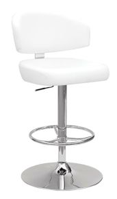 ACME 96258 Deka - Stool - White PU & Chrome