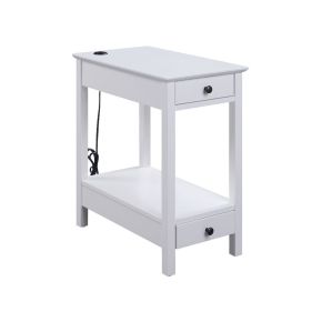 ACME 97741 Byzad - Accent Table With USB - White