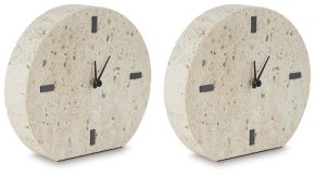 Signature Design by Ashley® A2000660 Donfordson - Table Clock (Set of 2) - Beige