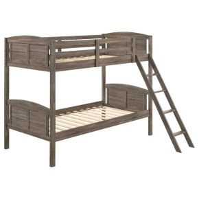 CoasterEveryday 400808 Flynn - Wood Twin Over Twin Bunk Bed - Weathered Brown