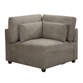 ACME LV03153 Rylie - Modular Wedge With 3 Pillows - Brown Linen