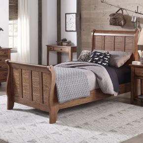 Liberty Furniture 175-BR12HF Grandpas Cabin - Full Sleigh Headboard & Footboard - Light Brown