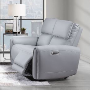 ACME LV03336 Jeromie - Power Motion Loveseat With USB Port - Gray Synthetic Leather