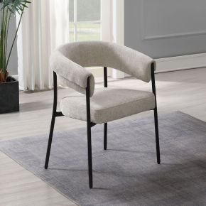 ACME DN03676 Jirina - Chenille Arm Chair (Set of 2) - Beige & Black