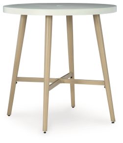 Signature Design by Ashley® P798-613 Seton Creek - Round Bar Table With Umbrella Option - Beige