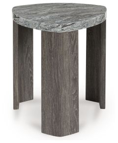 Ashley Furniture T600-6 Surmour - Triangle End Table - Gray / Brown