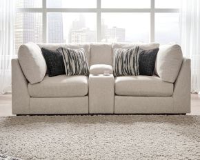 Signature Design by Ashley® 98707/77/57/77 Kellway - Loveseat with Console 3 Pc Sectional - Bisque