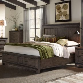 Liberty Furniture 759-BR-KSB Thornwood Hills - King Storage Bed - Dark Gray