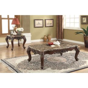 ACME 81685 Devayne - Coffee Table - Marble & Dark Walnut