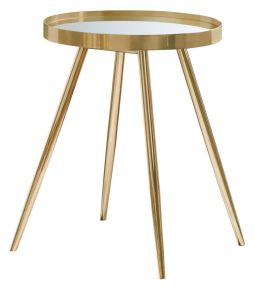 CoasterEssence 723917 Kaelyn - Round Mirror Top End Table - Gold