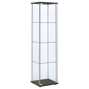 CoasterEveryday 950172 Bellatrix - 4-Shelf Clear Glass Curio Cabinet - Cappuccino